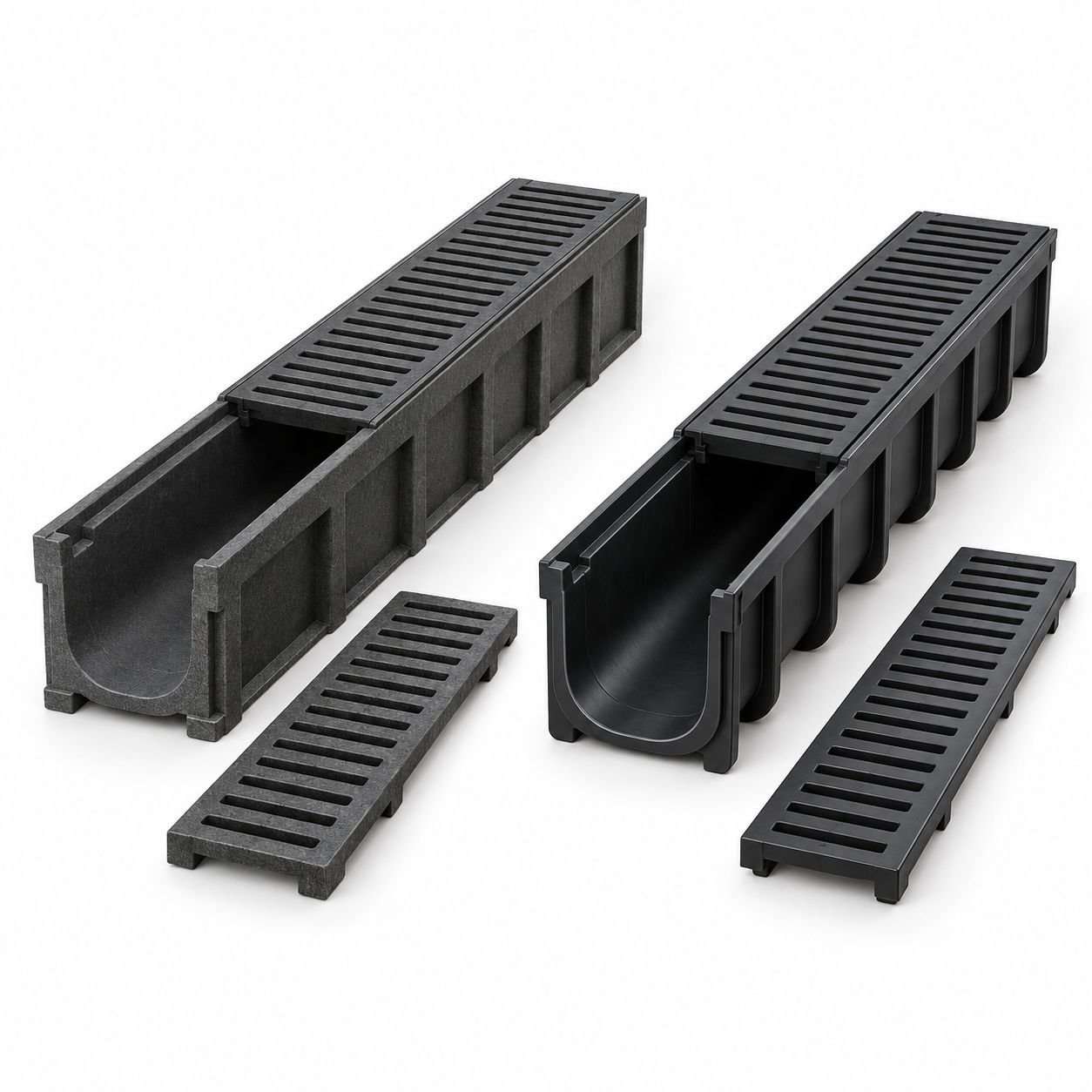 Composite and HDPE Channels with Gratings